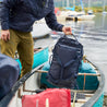 Fjern - Fördra 40L Duffle Bag (Midnight) | Made from durable 100% recycled polyester with a TPU-film laminate, the Fördra duffle bag offers 40L of storage, multiple pockets, and versatile carrying options