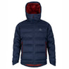 Fjern - Mens Aska Waterproof Down Jacket (Navy/Rust) | Introducing the Men's ASKA Eco Waterproof Down Jacket—the ultimate fusion of warmth and style