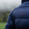 Fjern - Mens Aska Waterproof Down Jacket (Navy/Rust) | Introducing the Men's ASKA Eco Waterproof Down Jacket—the ultimate fusion of warmth and style