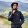 Fjern - Womens Aska Waterproof Down Jacket (Black/Storm) | Introducing the Women's ASKA Eco Waterproof Down Jacket—the ultimate fusion of warmth and style