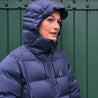 Fjern - Womens Aska Waterproof Down Jacket (Navy/Rust) | Introducing the Women's ASKA Eco Waterproof Down Jacket—the ultimate fusion of warmth and style