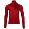 Fjern - Mens Bresprekk Half Zip Grid Fleece (Raspberry Red/Rust) | Designed to meet the demands of ever-changing alpine conditions, the Bresprekk functions as both a winter baselayer and a lightweight midlayer