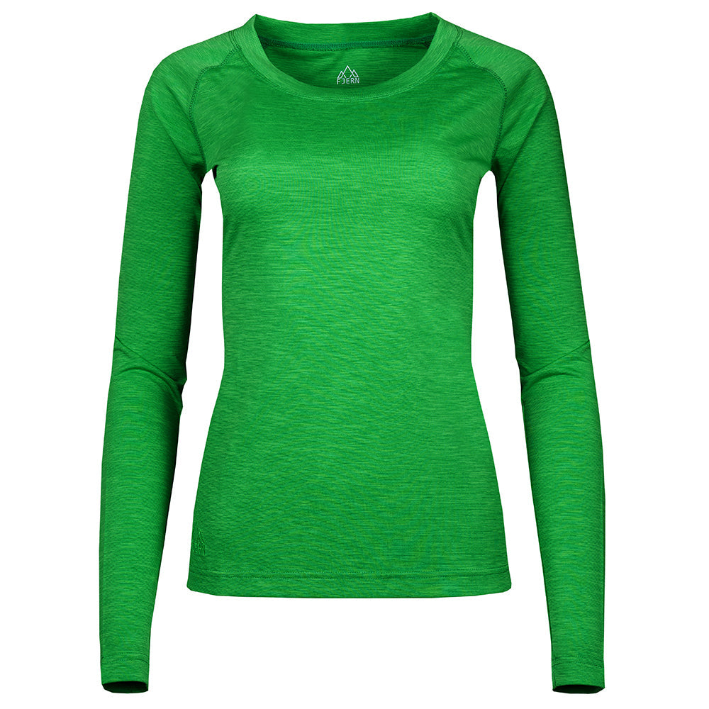 Fjern - Womens Andas Long Sleeve Crew (Green) | Our lightweight technical long sleeve crew is crafted from S