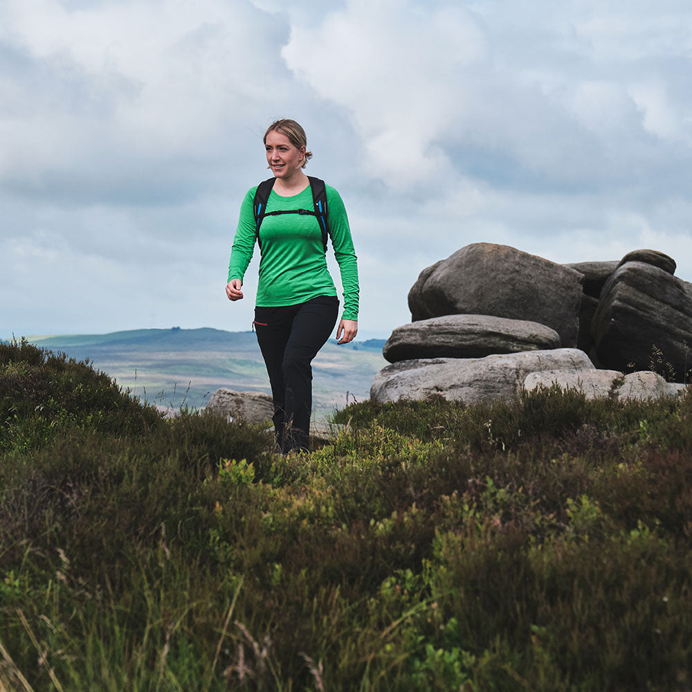 Fjern - Womens Andas Long Sleeve Crew (Green) | Our lightweight technical long sleeve crew is crafted from S