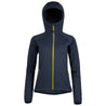 Fjern - Womens Vandring Stretch Fleece Jacket (Storm Grey/Lime) | The Vandring is a mid-weight technical fleece hoodie designed for warmth, flexibility, and performance